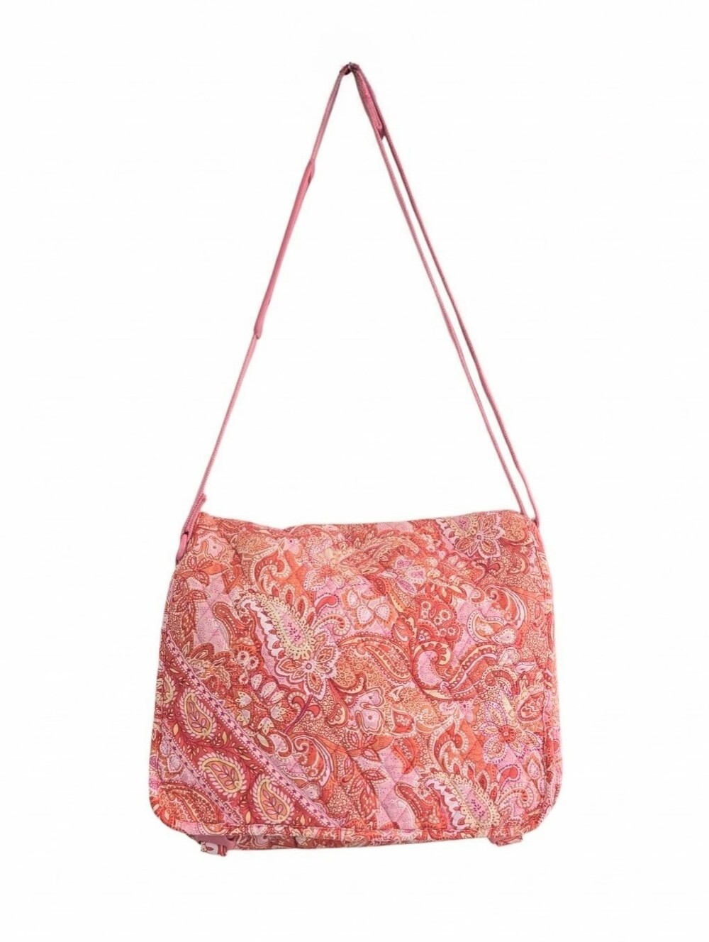 Vera Bradley Retired Pink Paisley Quilted Crossbody Messenger Bag